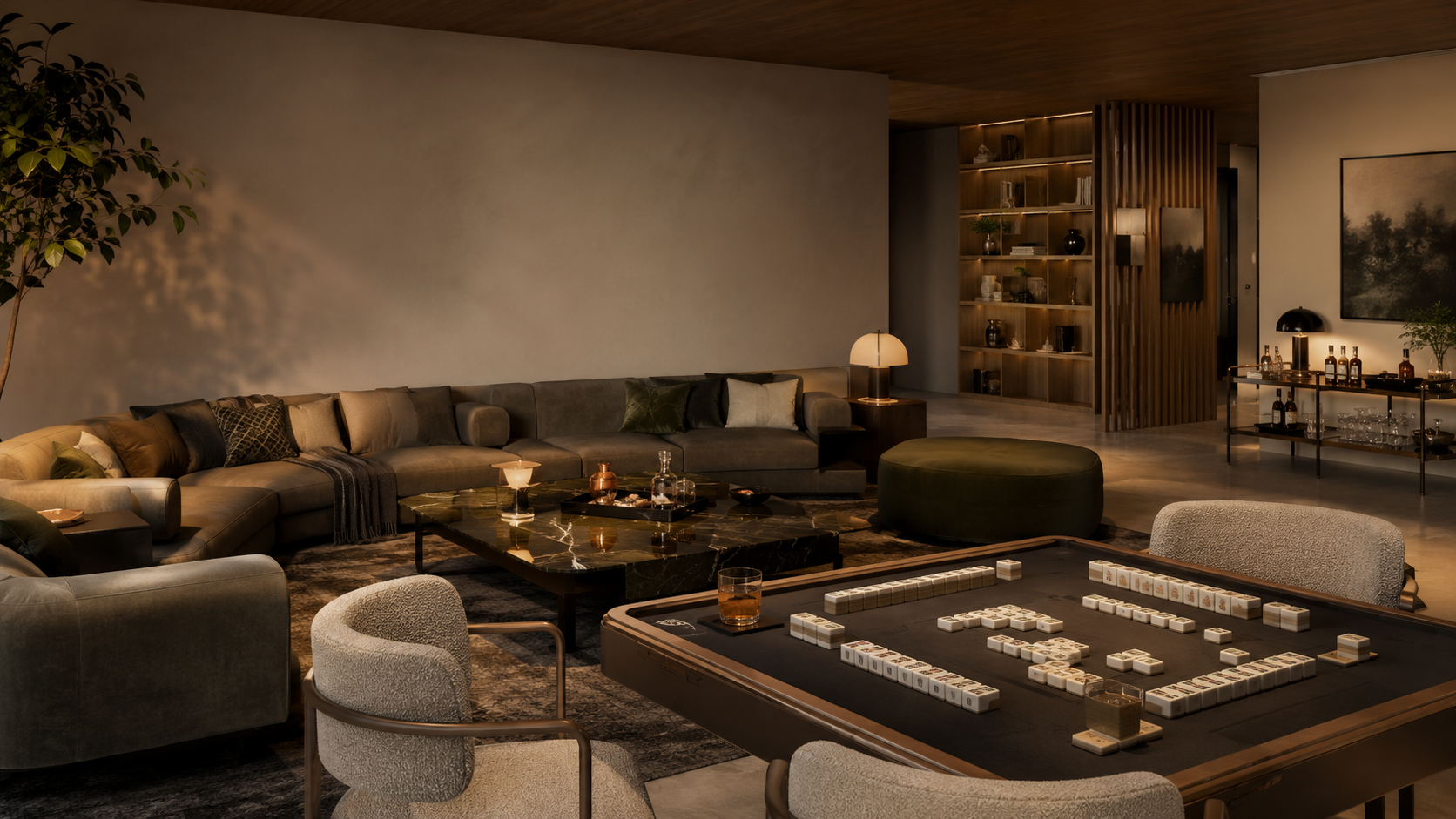 Upscale lounge and game room furnishings