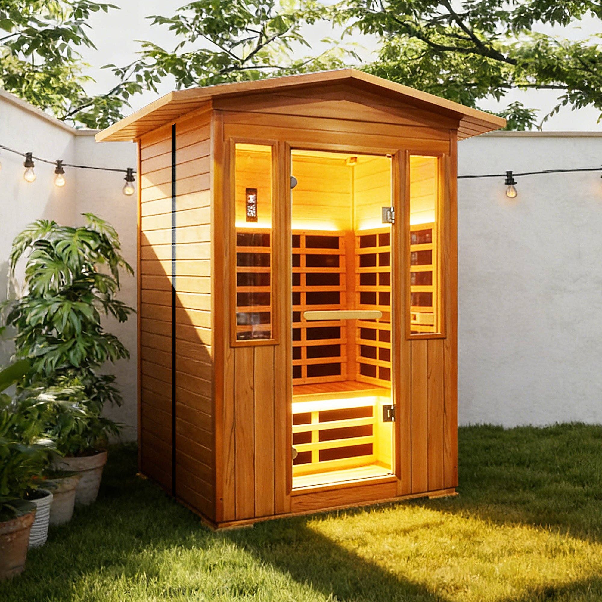 Double Red Cedar outdoor far-infrared sauna
