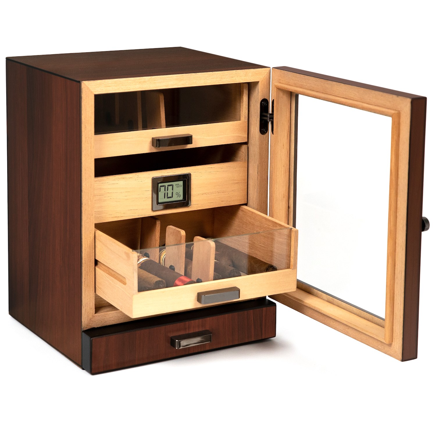 Luca Humidor Cabinet — Brown Walnut